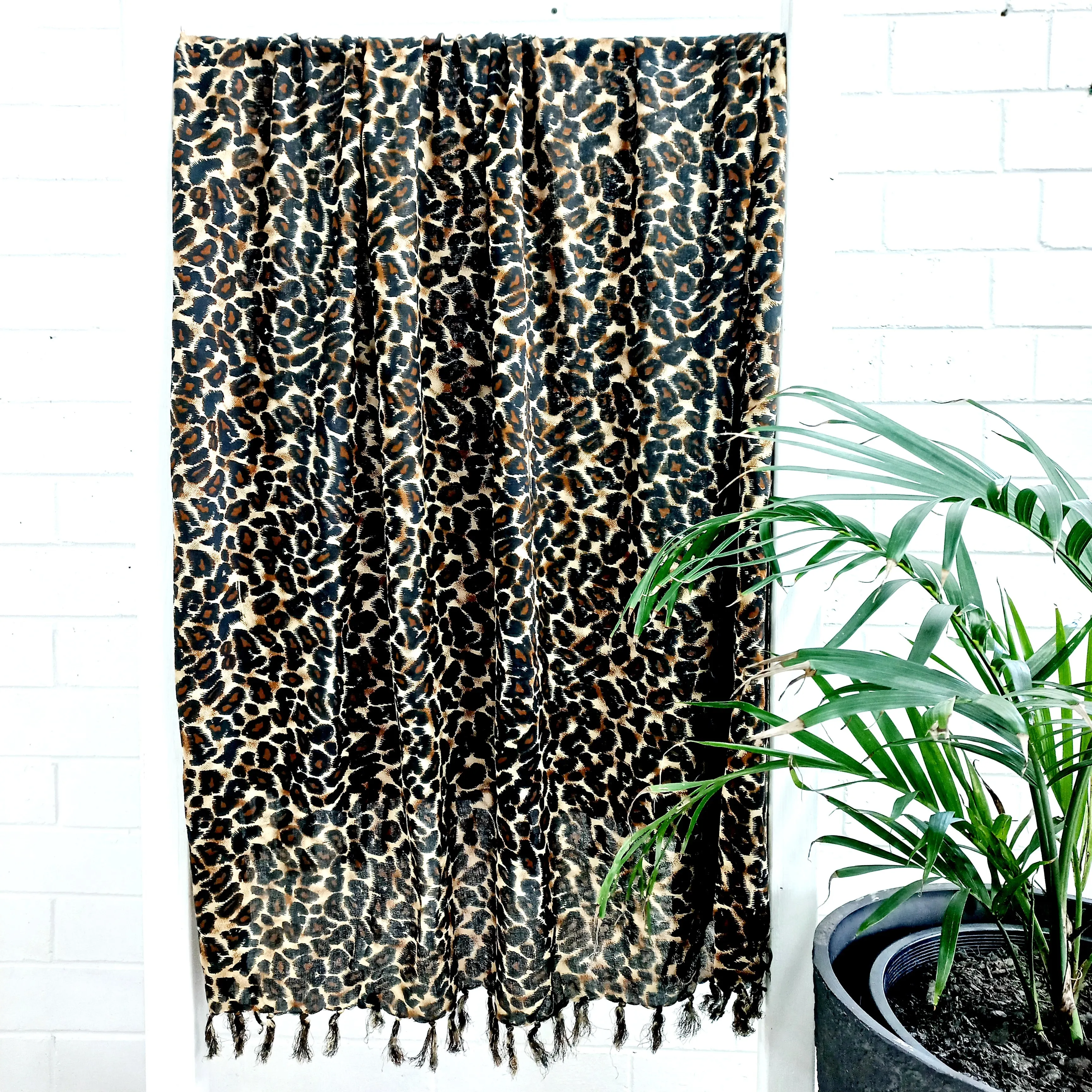 100% Cotton Woman's Beach Sarong - Leopard Print