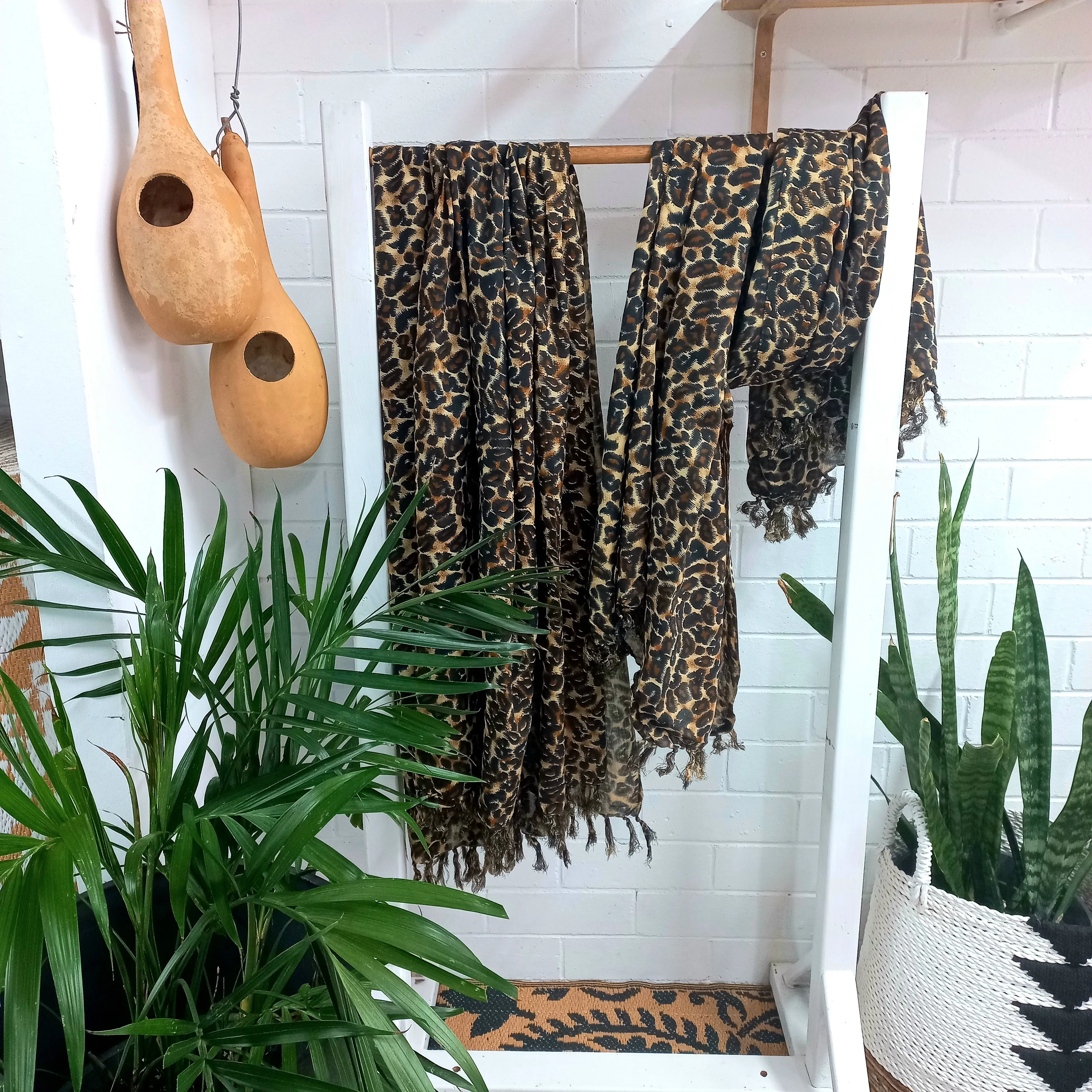 100% Cotton Woman's Beach Sarong - Leopard Print