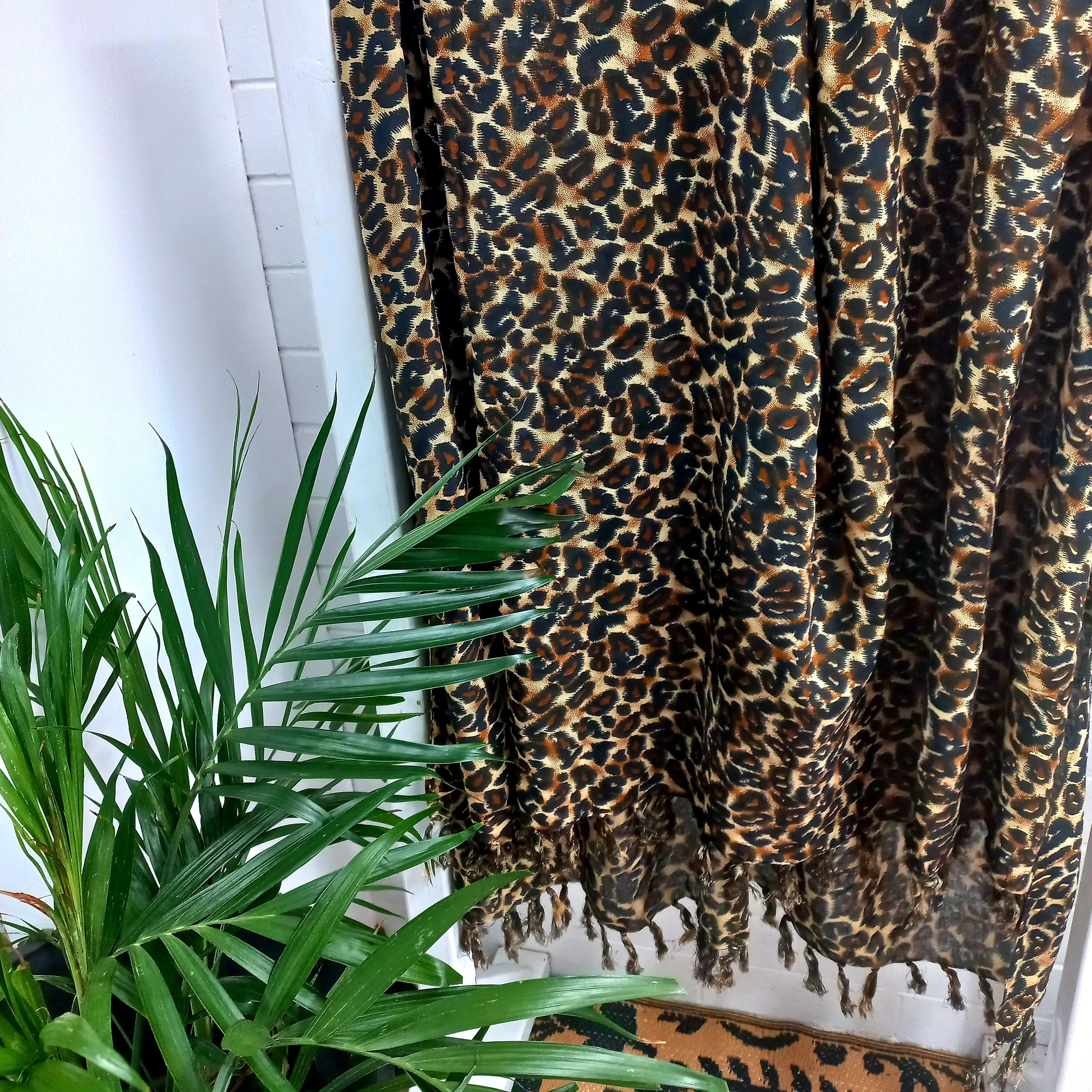 100% Cotton Woman's Beach Sarong - Leopard Print