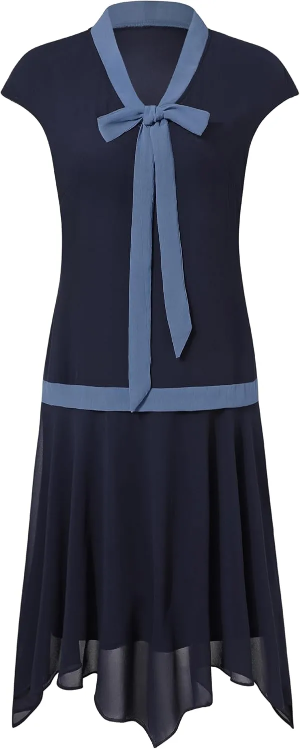 BABEYOND Gatsby Dress for Women - Chiffon Flapper Dress Low-Waist 1920s Roaring 20s Great Gatsby Party