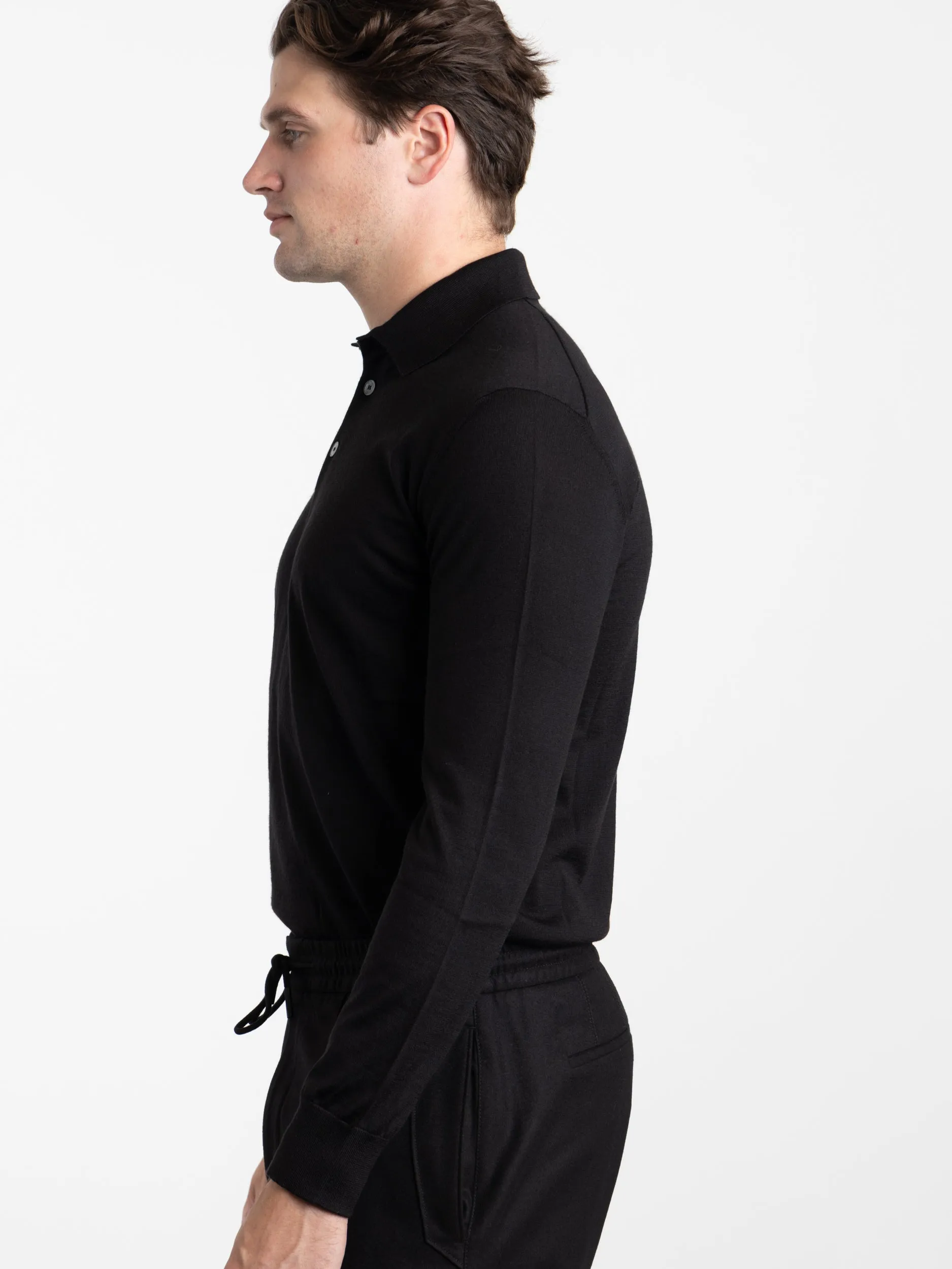 Black Cashseta Polo Shirt