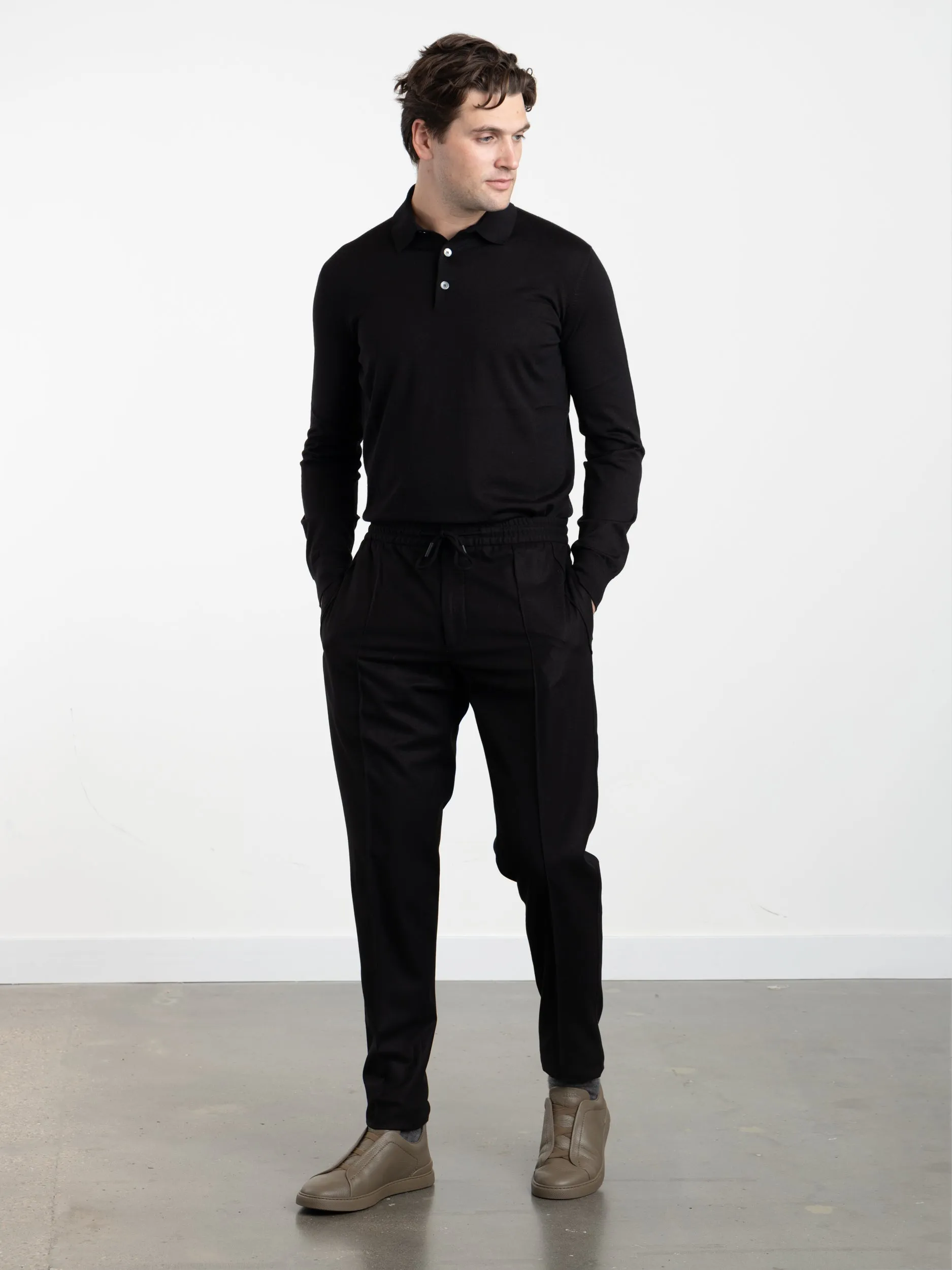 Black Cashseta Polo Shirt