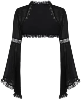 Bolero Shrug Top Trad Goth Black Shawls and Wraps for Evening Dresses Short Cardigan