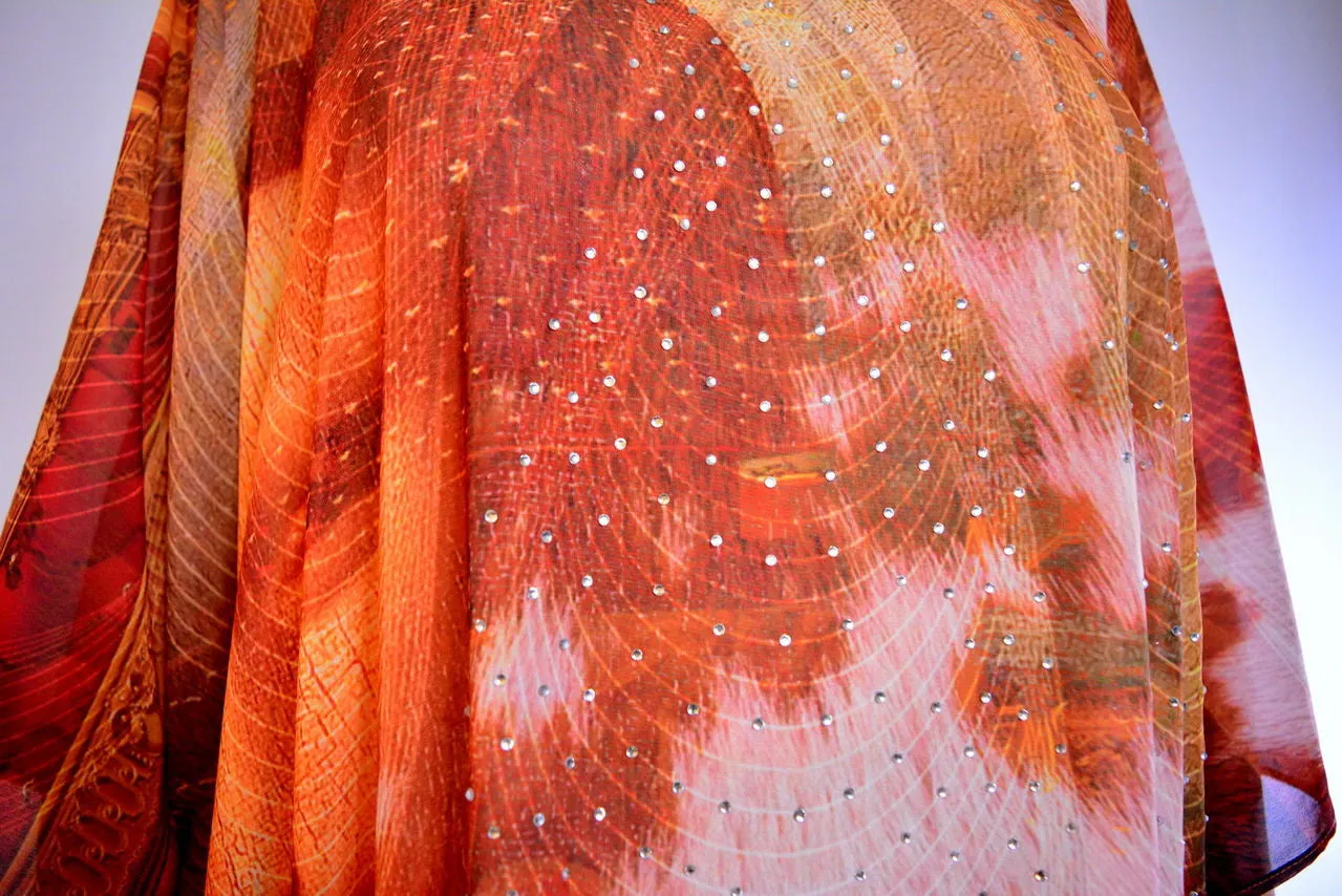 Devarshy Serene Mona Lisa ART CLASSIQUE Pure 100% Silk Short Kaftan - 1079A
