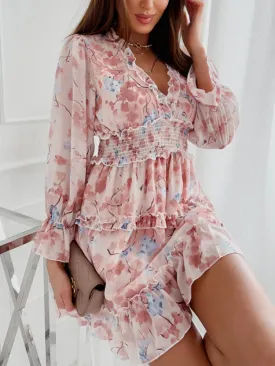 DressBetty - Spring Casual Sweet Chiffon Print Dress