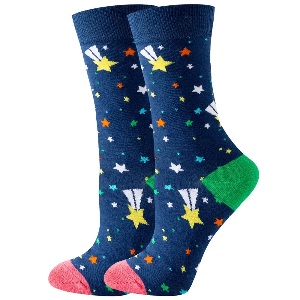 Footloose- the Bright Funky Art Print Crew Socks 12 Styles