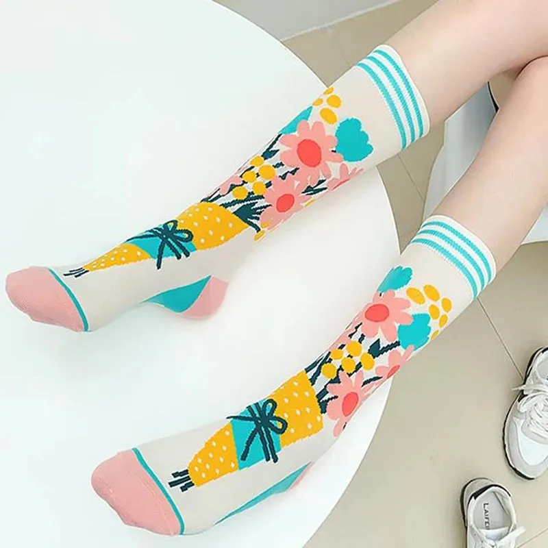 Footloose- the Bright Funky Art Print Crew Socks 12 Styles