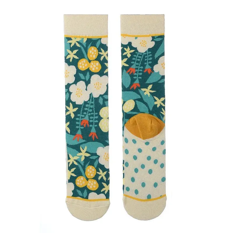 Footloose- the Bright Funky Art Print Crew Socks 12 Styles