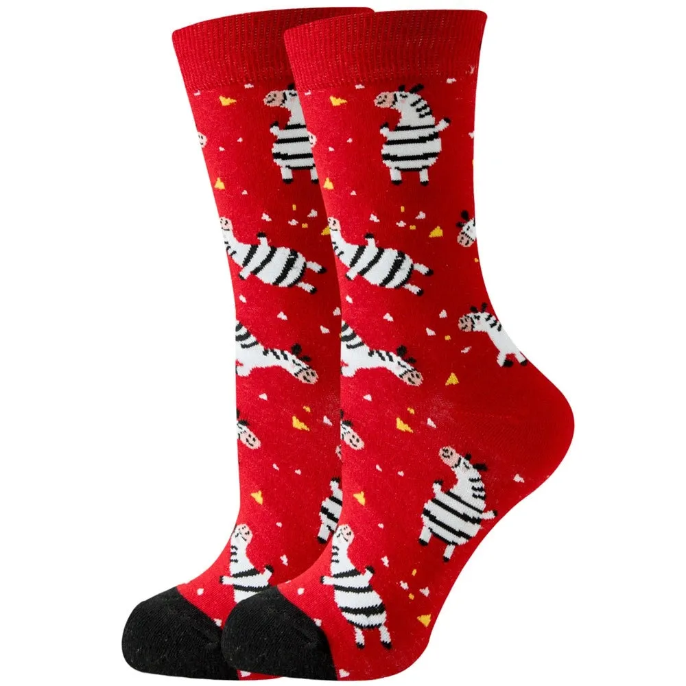 Footloose- the Bright Funky Art Print Crew Socks 12 Styles