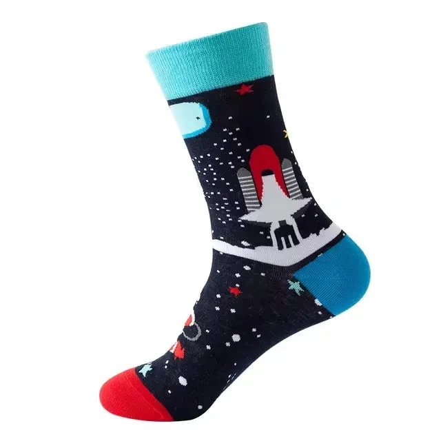 Footloose- the Bright Funky Art Print Crew Socks 12 Styles