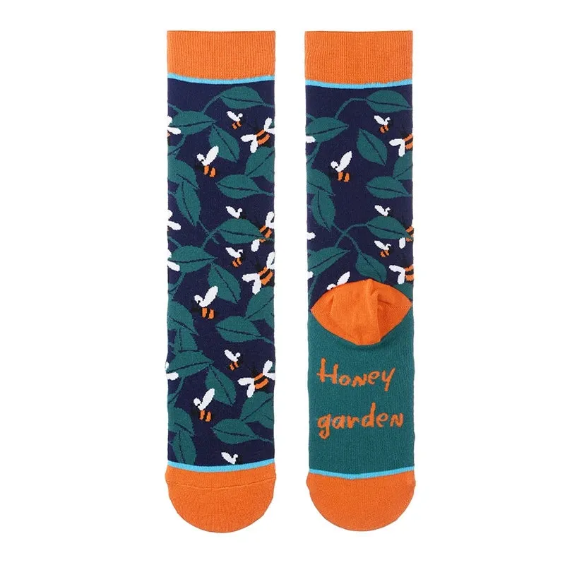 Footloose- the Bright Funky Art Print Crew Socks 12 Styles