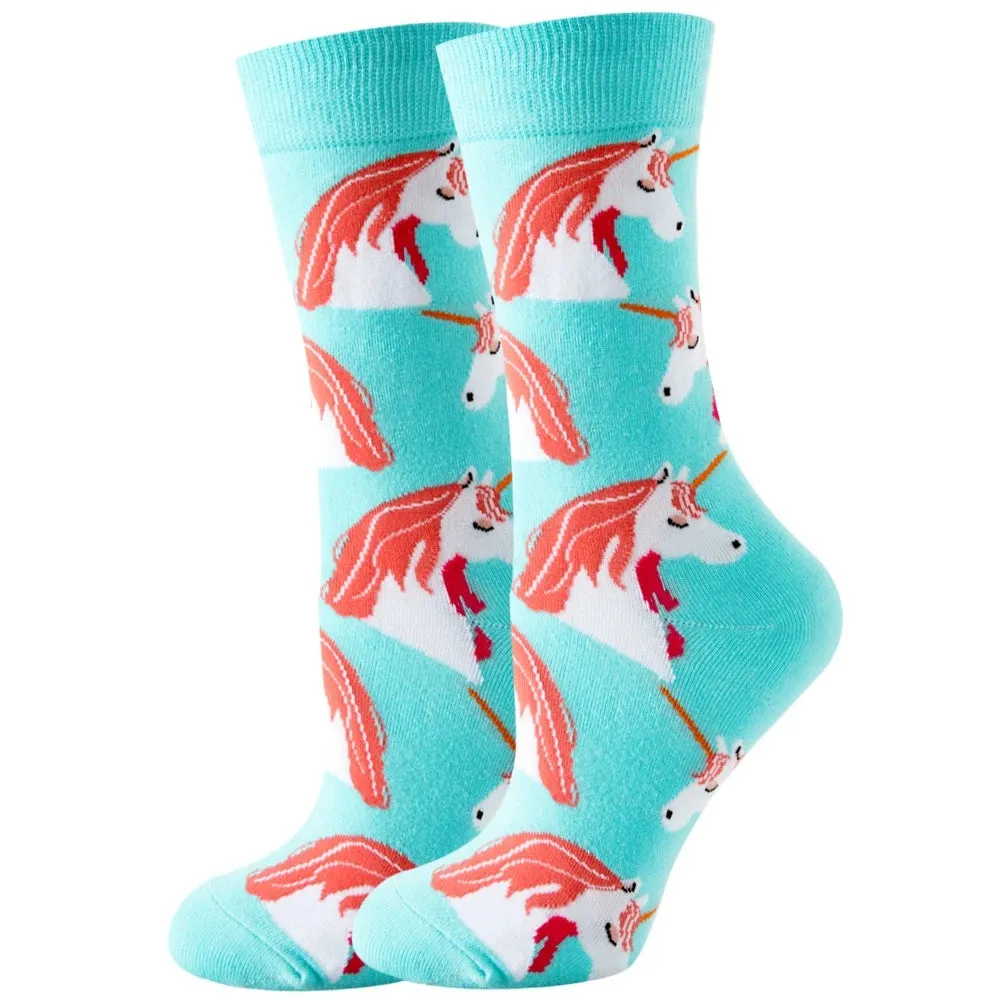 Footloose- the Bright Funky Art Print Crew Socks 12 Styles
