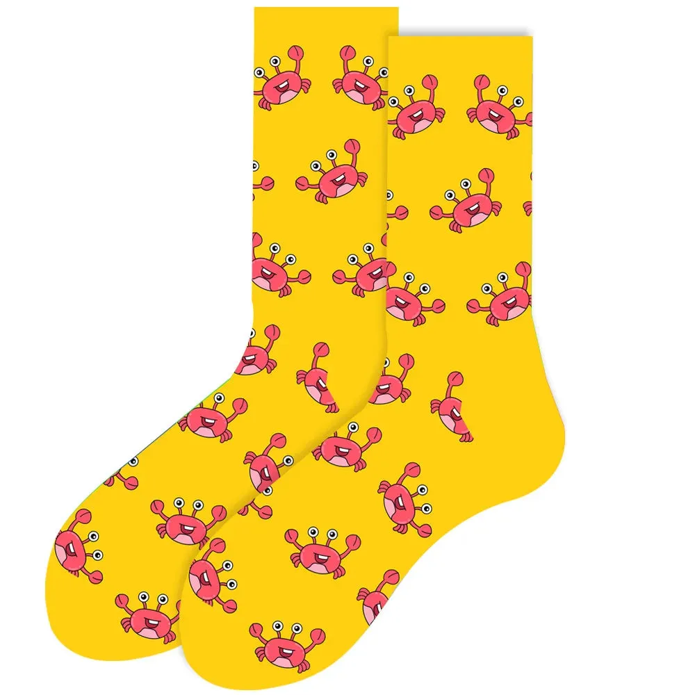 Footloose- the Bright Funky Art Print Crew Socks 12 Styles