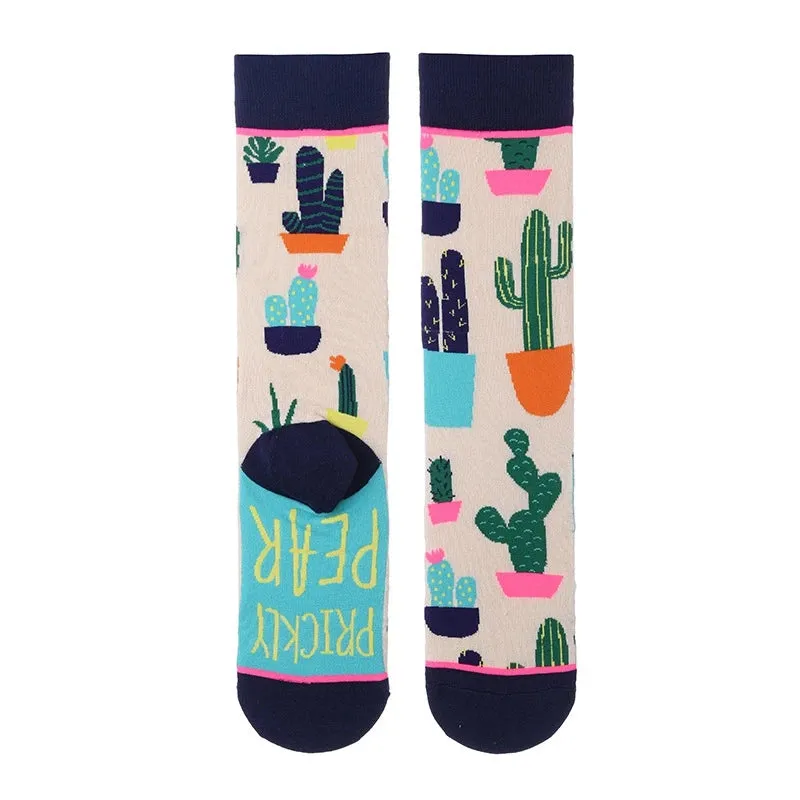 Footloose- the Bright Funky Art Print Crew Socks 12 Styles