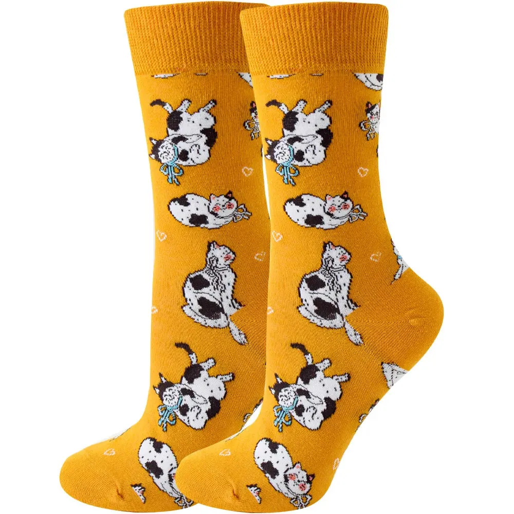 Footloose- the Bright Funky Art Print Crew Socks 12 Styles
