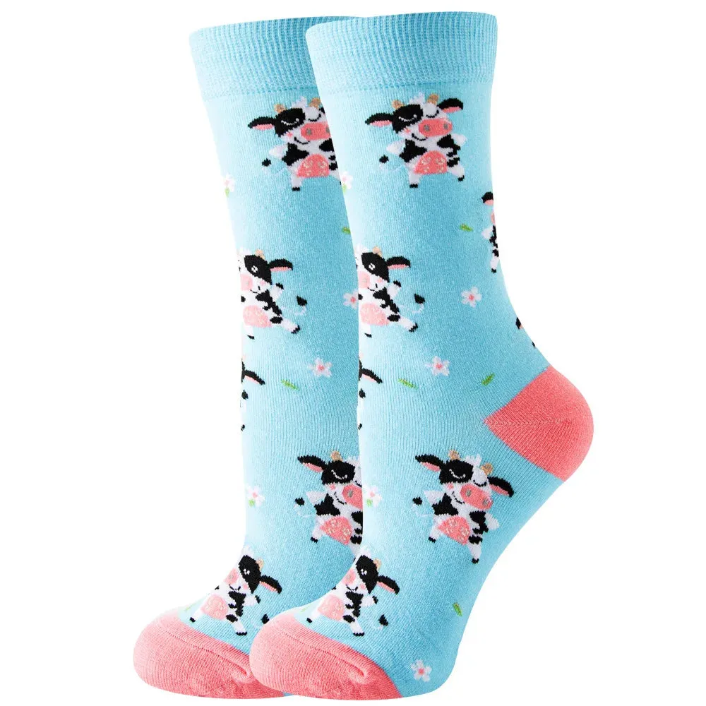 Footloose- the Bright Funky Art Print Crew Socks 12 Styles