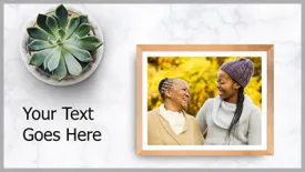 Framed Wide Photo with Plant Slide Style