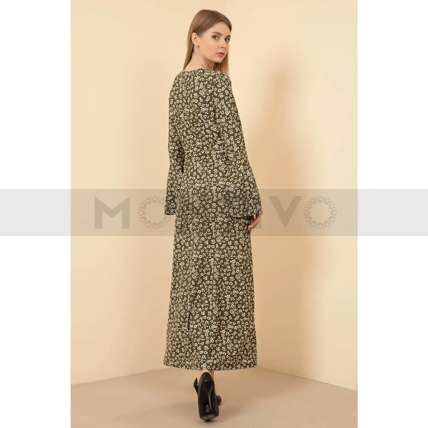 Green Floral Long Dress