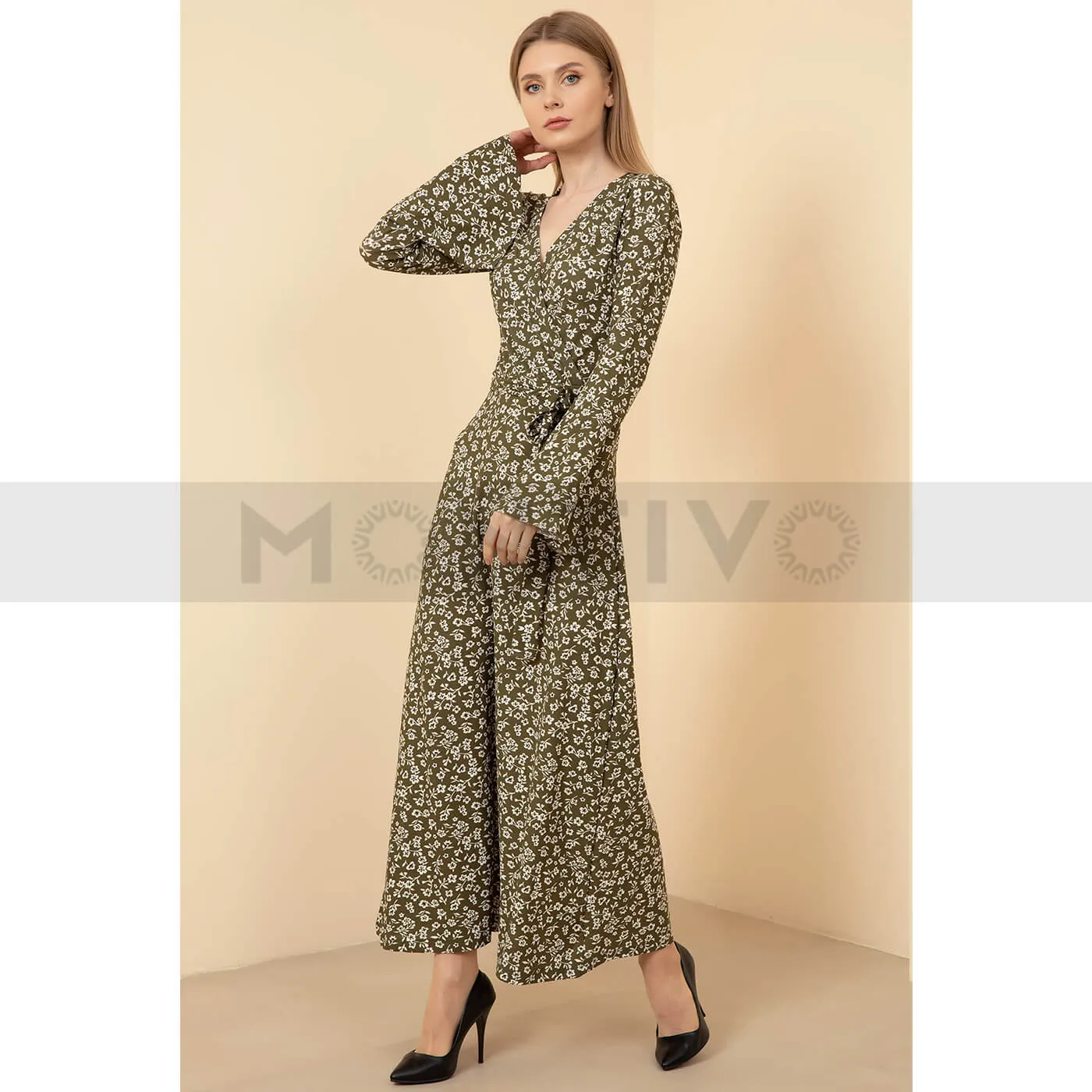 Green Floral Long Dress
