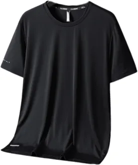 Ice Silk Round Neck T-Shirt- Silk Shirts for Men Gym Quick Dry Short Sleeve Cooling Shirts