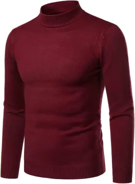 Kaxiya2021 Men's Knit Mock Turtleneck Pullover Long Sleeve Lightweight Thermal Sweaters Basic Slim Fit Cotton Base Layer Tops
