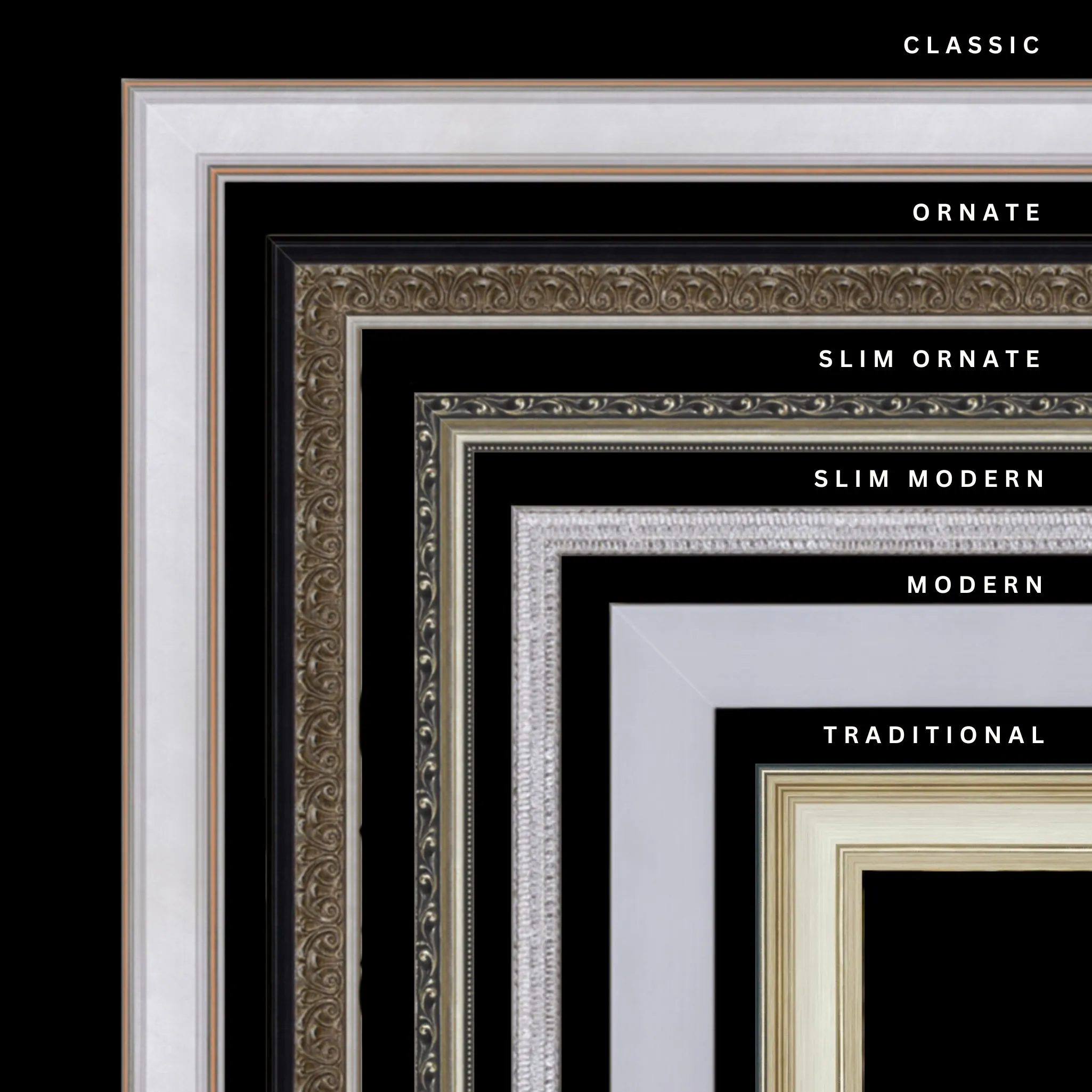 Silver 42x26 Picture Frame Ornate Traditional Classic Antique