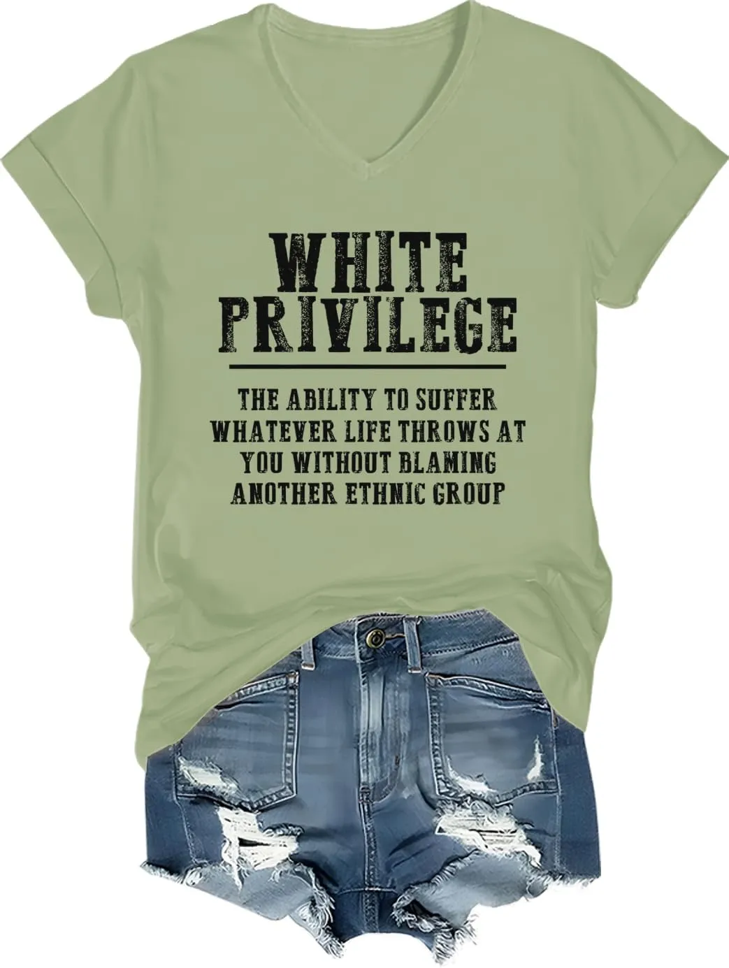White Privilege The Ability to Suffer Whatever Shirt, White Privilege V Neck T-Shirt, Unisex Tee