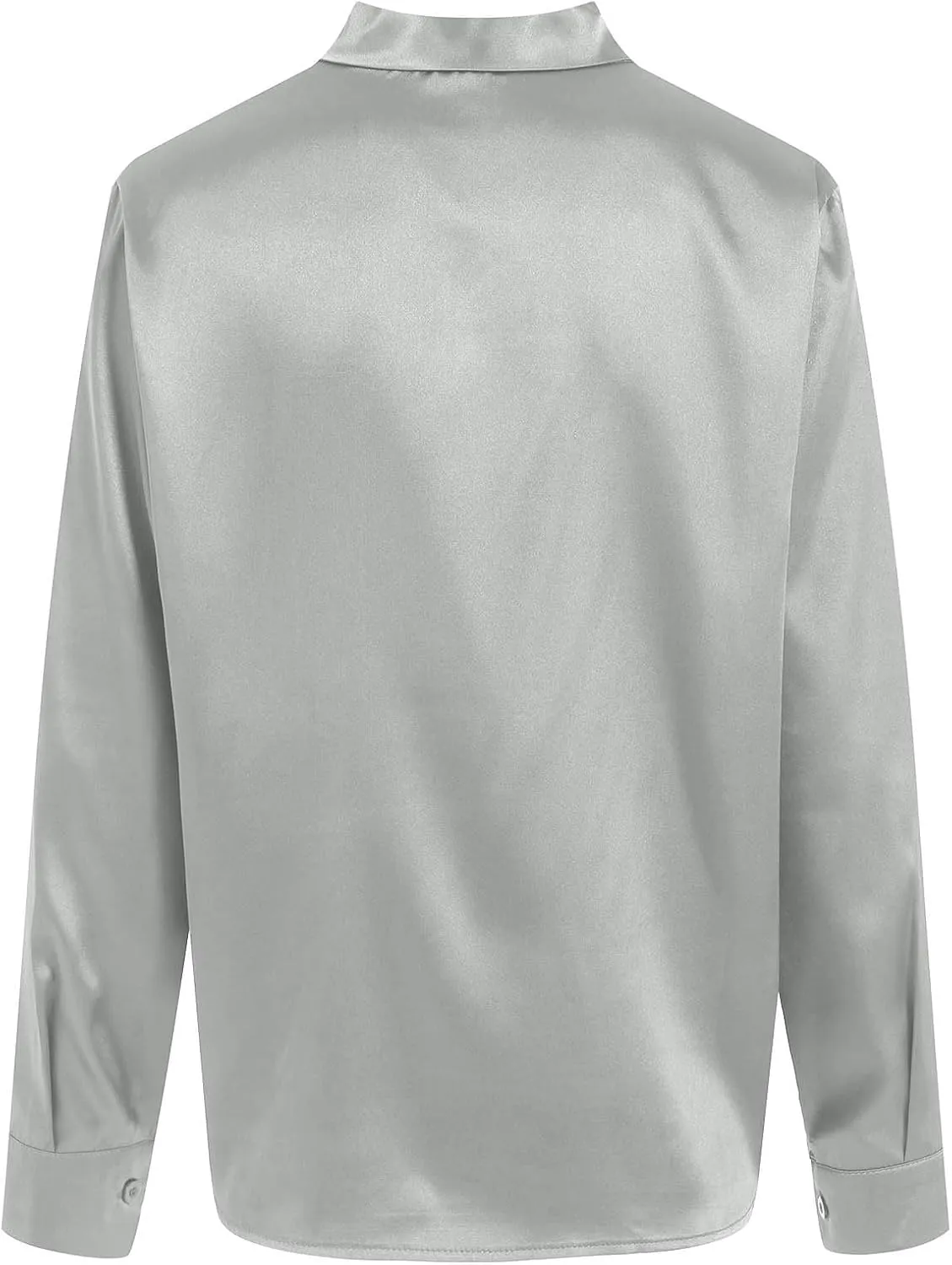 Winter Tops for Women Chiffon V-Neck Ribbon Elegant tie Blouse Long Sleeve Silk Tops Satin Blouses for Business